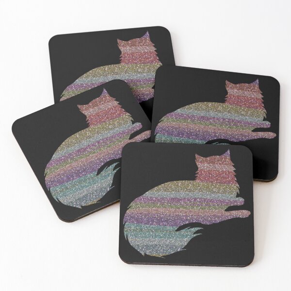 Item preview, Rainbow Glitter Cat designed and sold by Jane Izzy Designs.