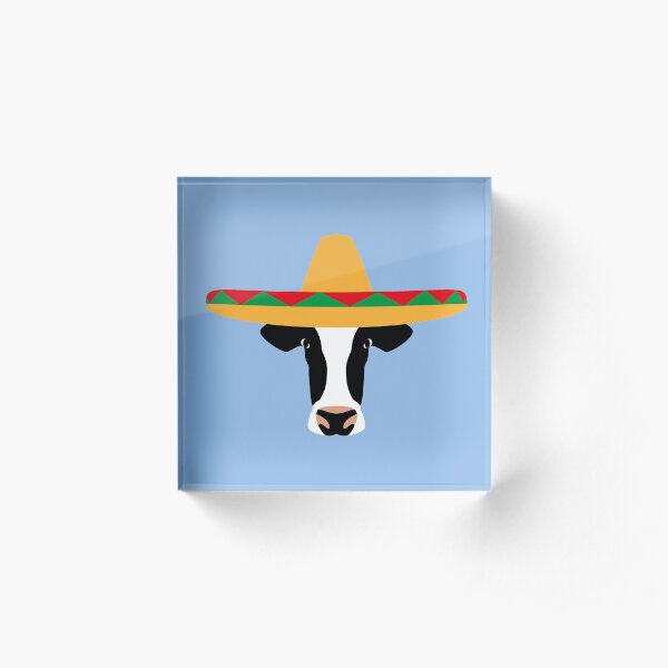 NDVH Cow Wearing a Sombrero Acrylic Block