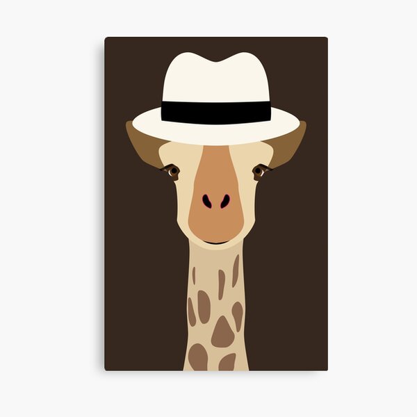 Animals Wearing Hats Canvas Prints Redbubble - giraffe print fedora roblox