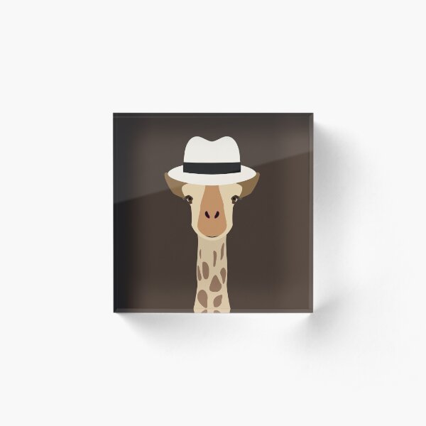 NDVH Giraffe Wearing a Fedora Acrylic Block