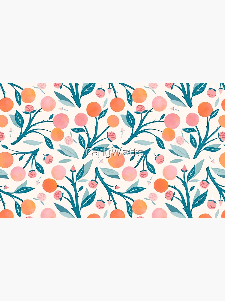 Thumbnail 6 of 6, Pet Bandana, Peaches and Peony Buds designed and sold by Carly Watts.