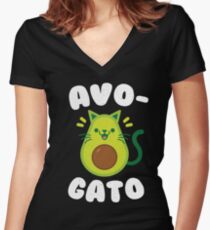 AvoGato - Avocado - Cinco De Mayo Women's Fitted V-Neck T-Shirt