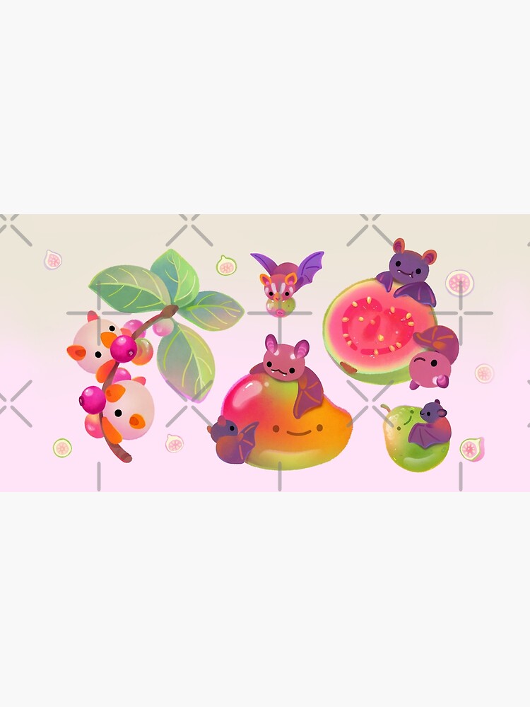 Thumbnail 5 of 5, Mouse Pad, Fruit and bat - pastel designed and sold by pikaole.