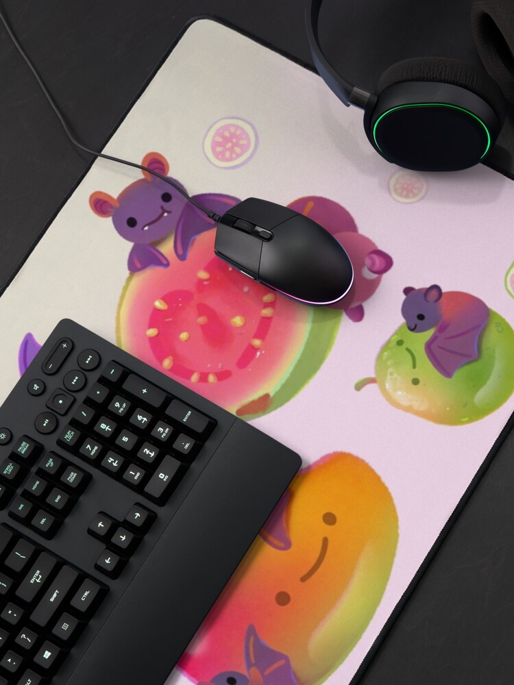 Thumbnail 4 of 5, Mouse Pad, Fruit and bat - pastel designed and sold by pikaole.