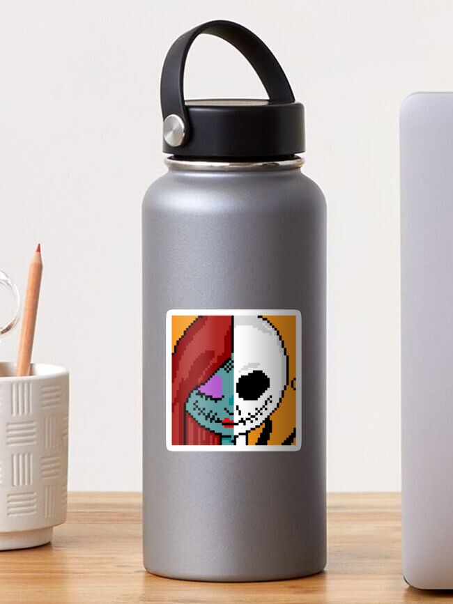 Thumbnail 1 of 3, Sticker, "The Face of Love" - NMBC, Nightmare Before Christmas, Couple, Cute, Jack, Sally, Finkelstein, Skellingon, King, Queen, Pumpkin, Love, Couple, Romantic, Romance, Split, Face, Off, Just the Two of Us designed and sold by CanisPicta.