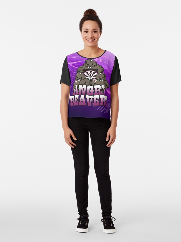 Alternate view of Angry Beavers Darts Team Chiffon Top