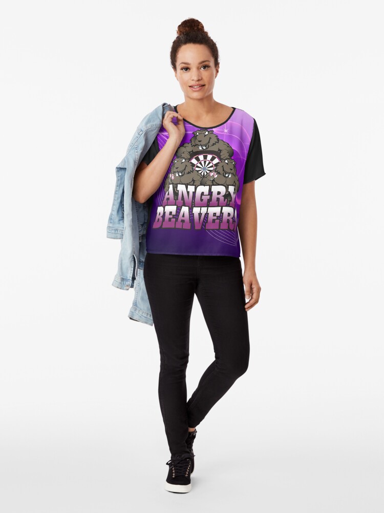 Alternate view of Angry Beavers Darts Team Chiffon Top