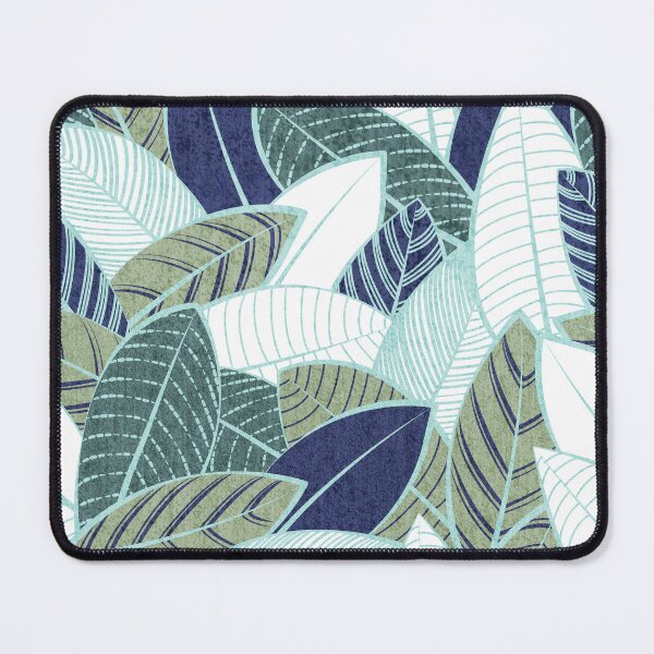 Item preview, Leaf wall // navy blue pine and sage green leaves mint lines designed and sold by SelmaCardoso.
