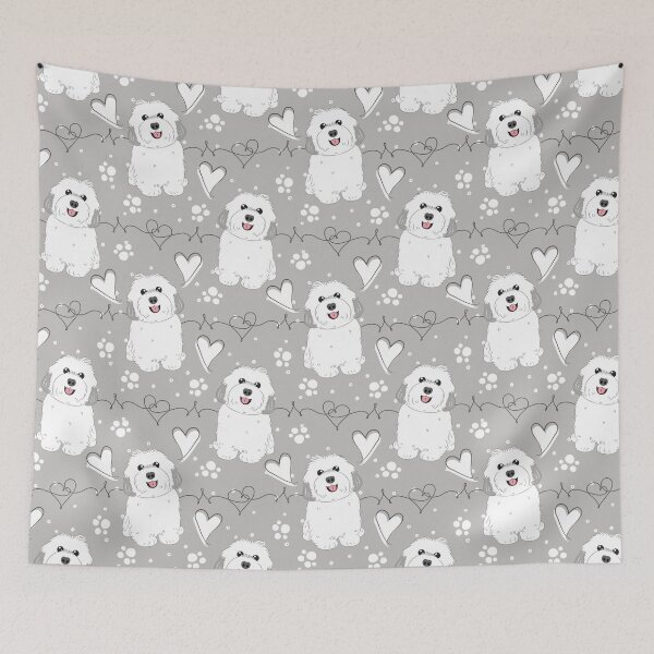 Item preview, LOVE Grey White Havanese Dog designed and sold by Lulupainting.