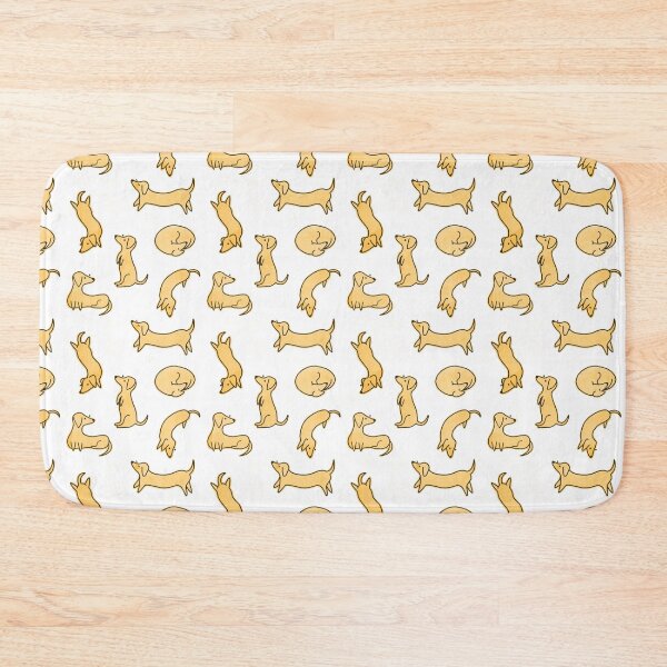 Item preview, Miniature Dachshund / Sausage Dog Illustrated Yellow Pattern designed and sold by lauratubb.