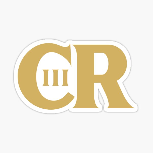 Gold King Charles Rex III Royal Cypher, CRIII Sticker