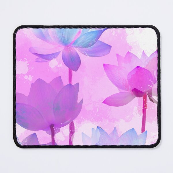 Item preview, Pink and blue lotus flower pattern designed and sold by weilertsen.