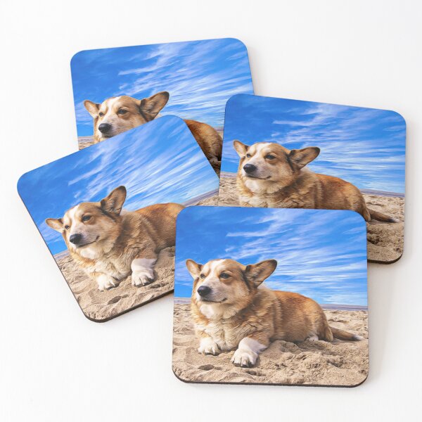 Item preview, Cute Corgi on beach designed and sold by AnimalWorlds.