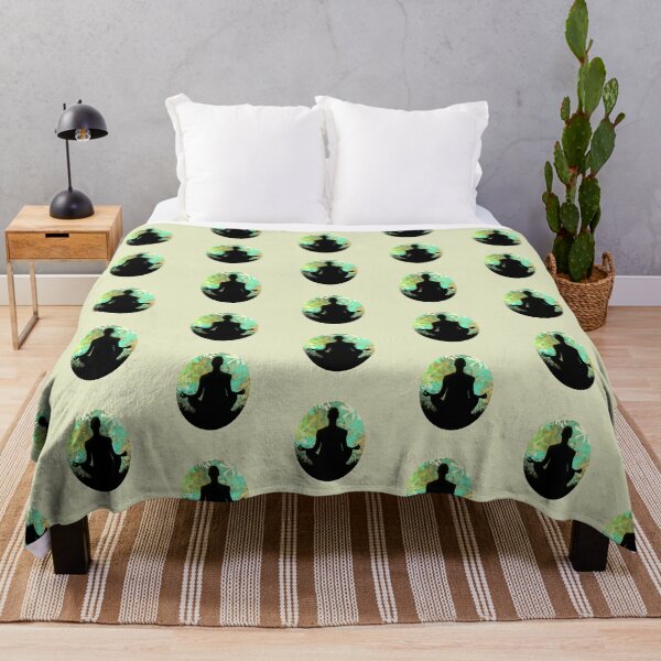 Item preview, Spiritual Meditation Pose Green Leaves Abstract designed and sold by AMSonArt.