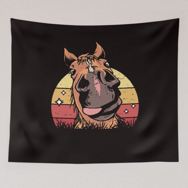 Item preview, Funny Horse Head Retro Horses Fan Equestrian Sport Saddle designed and sold by TomGiantDesigns.