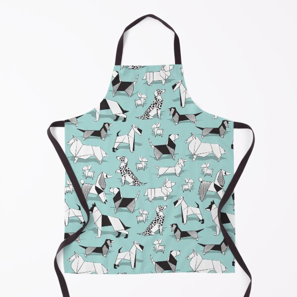 Item preview, Origami doggie friends // aqua background paper Chihuahuas Dachshunds Corgis Beagles German Shepherds Collies Poodles Terriers Dalmatians designed and sold by SelmaCardoso.