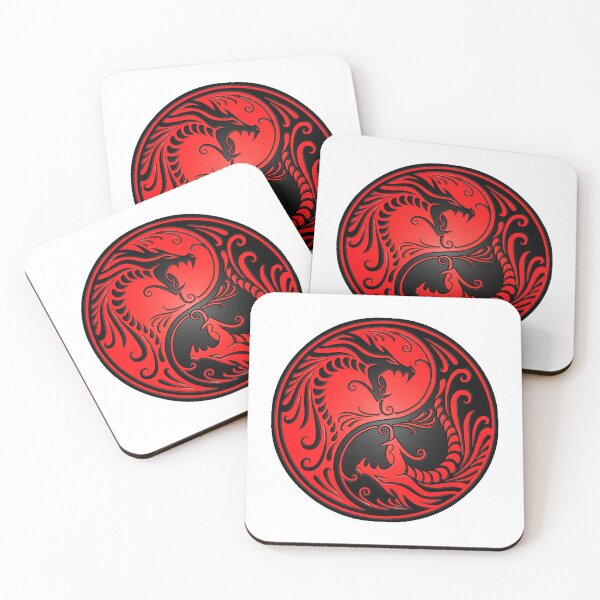 Item preview, Red and Black Yin Yang Dragons designed and sold by Yara19K81.