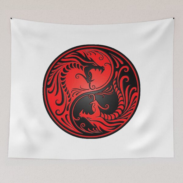 Item preview, Red and Black Yin Yang Dragons designed and sold by Yara19K81.
