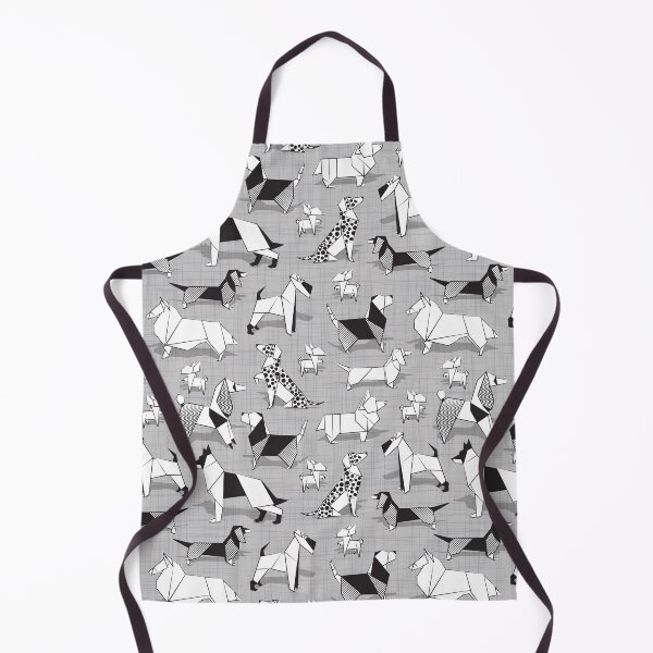 Item preview, Origami doggie friends // grey linen texture background coloring paper Chihuahuas Dachshunds Corgis Beagles German Shepherds Collies Poodles Terriers Dalmatians designed and sold by SelmaCardoso.
