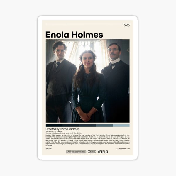 "Enola Holmes Harry Bradbeer Minimalist Movie Poster Vintage Retro Art