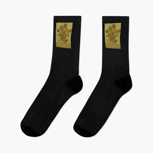 Item preview, Sunflowers by Vincent van Gogh Pixel Dots (On Black) designed and sold by STUDIO-72.