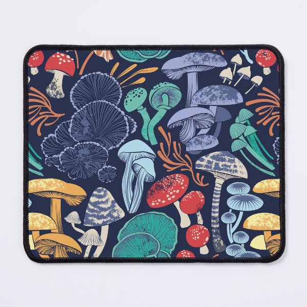 Item preview, Mystical fungi // midnight blue background multicoloured wild mushrooms designed and sold by SelmaCardoso.
