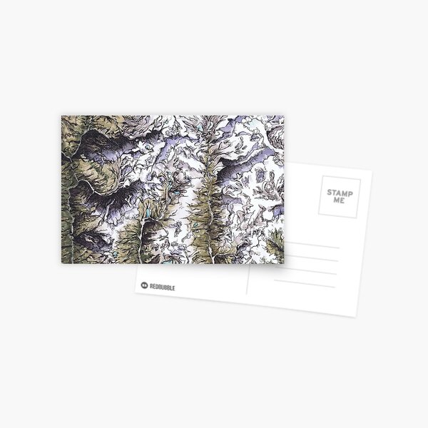 Saribung, Nepal Kartografie Kunstdruck Postkarte