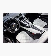 Lamborghini Aventador Cockpit with Q-Citura Diamond Stitching Photographic Print