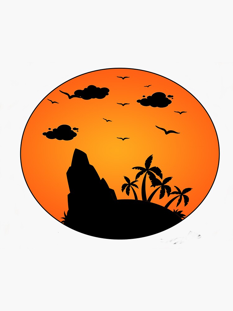 "Sunset Island" Sticker for Sale by Yagami31 Redbubble
