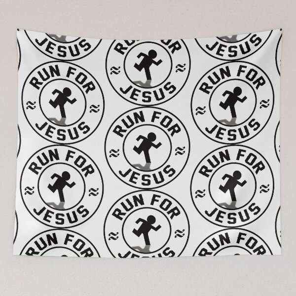 Item preview, Run for Jesus T-shirt and sticker design designed and sold by Billium Halder.