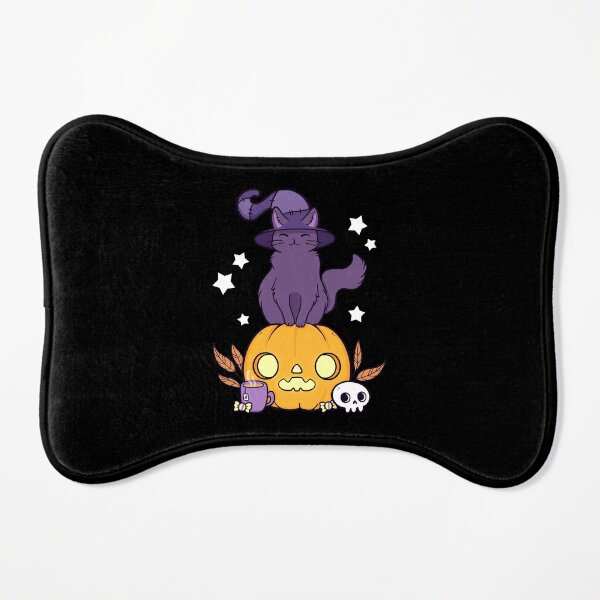Pumpkin Cat // Black | Nikury Dog Mat