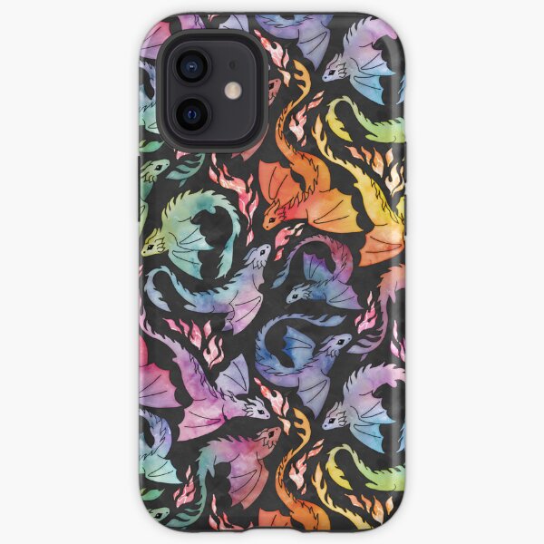 Dragon fire dark rainbow iPhone Tough Case