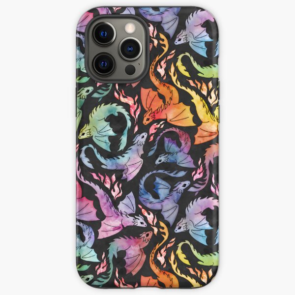 Dragon fire dark rainbow iPhone Tough Case