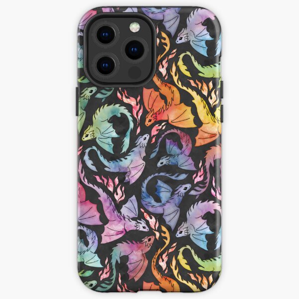 Dragon fire dark rainbow iPhone Tough Case