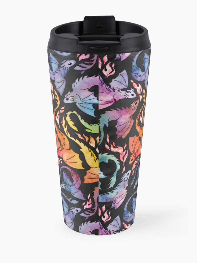 Alternate view of Dragon fire dark rainbow Travel Coffee Mug