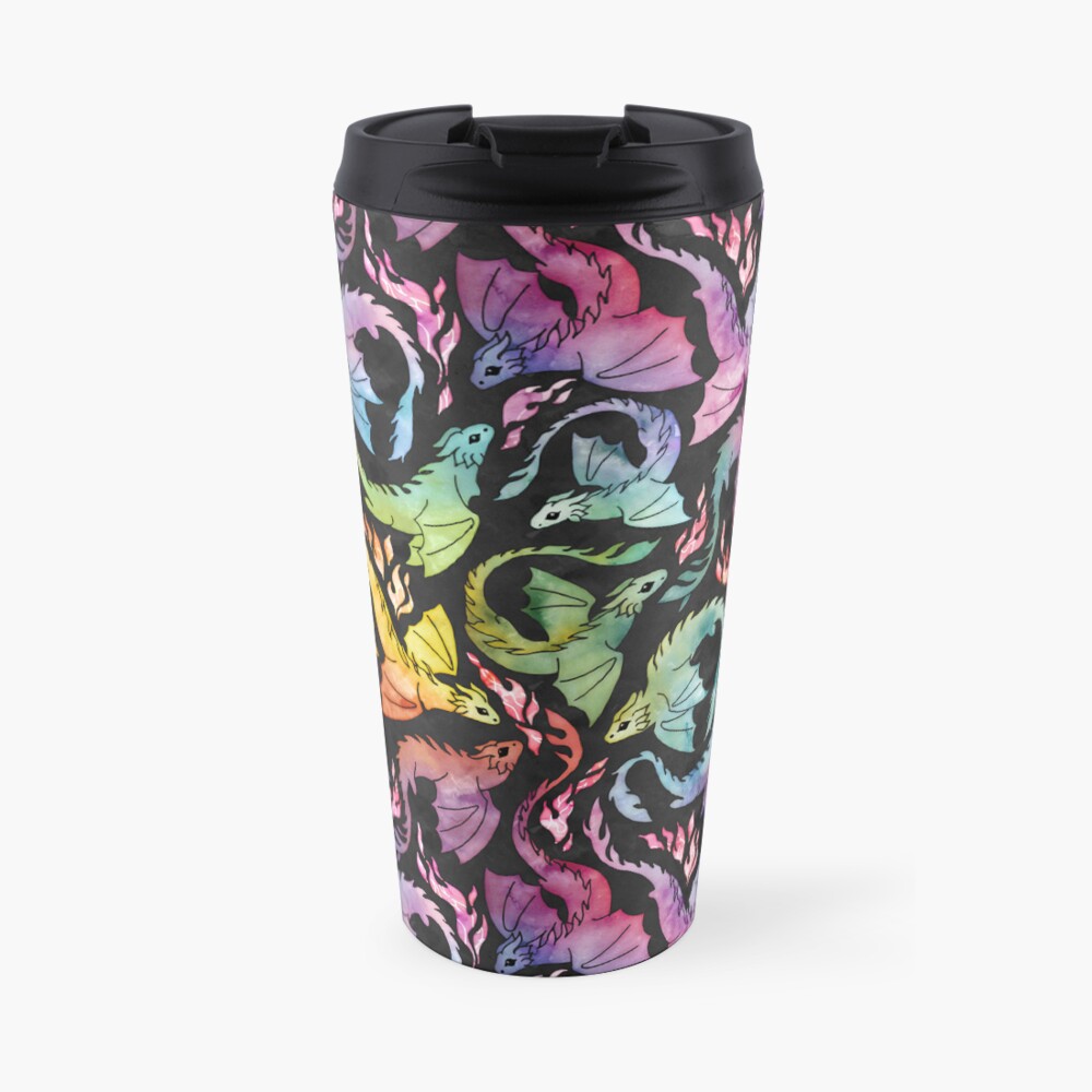Dragon fire dark rainbow Travel Coffee Mug