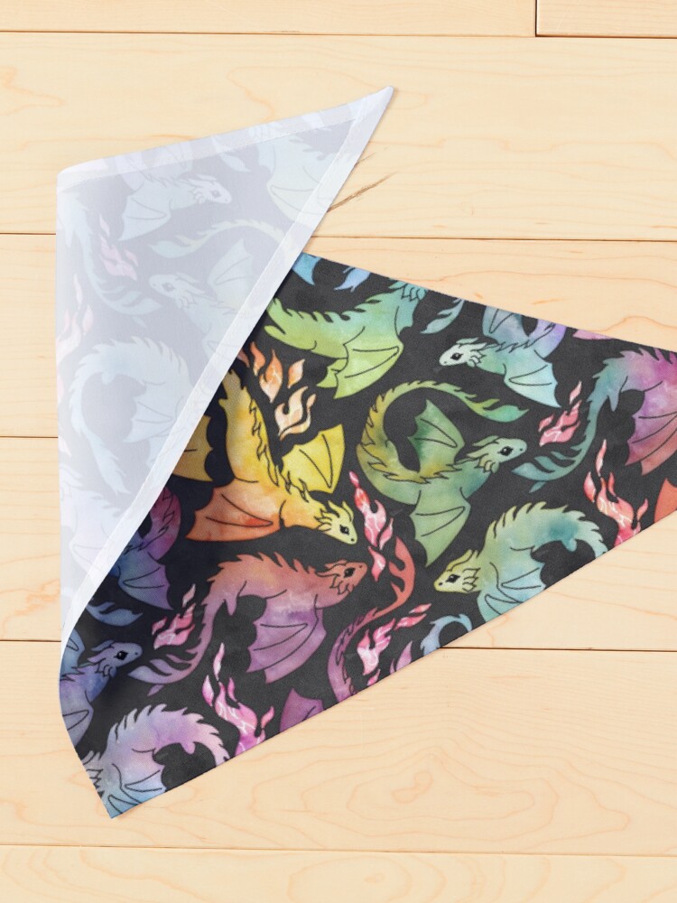Alternate view of Dragon fire dark rainbow Pet Bandana