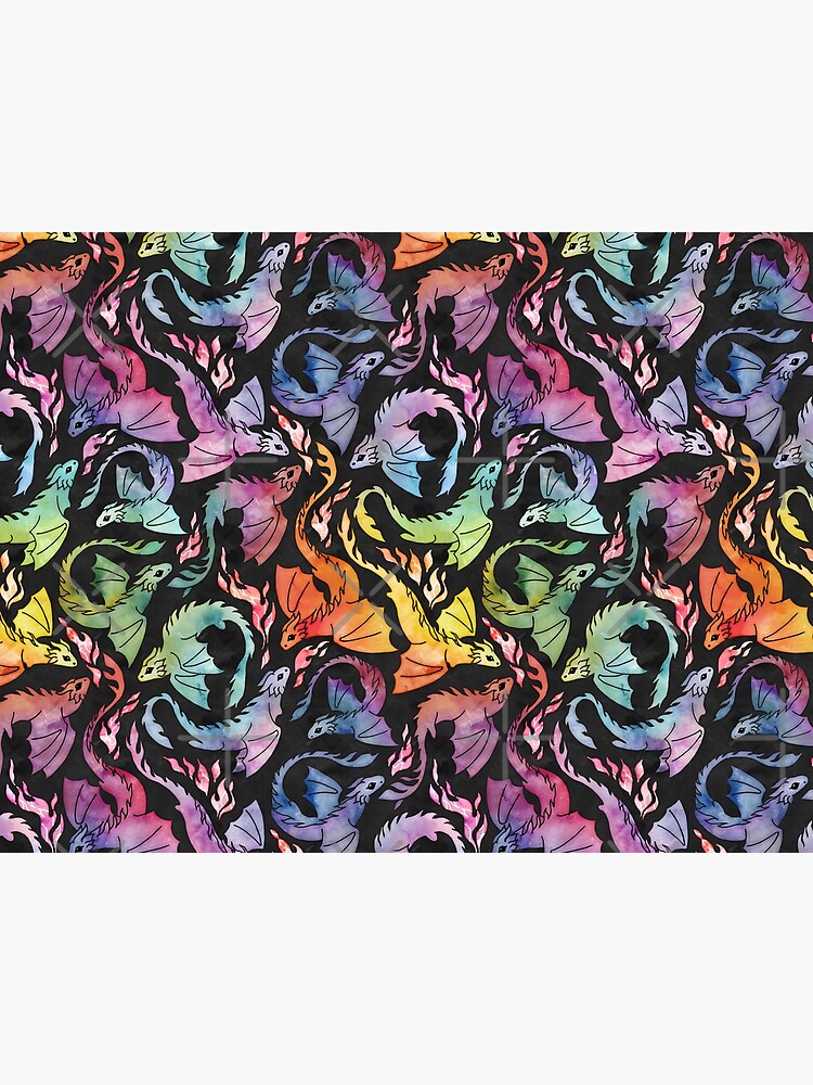 Thumbnail 5 of 5, Pet Mat, Dragon fire dark rainbow designed and sold by adenaJ.
