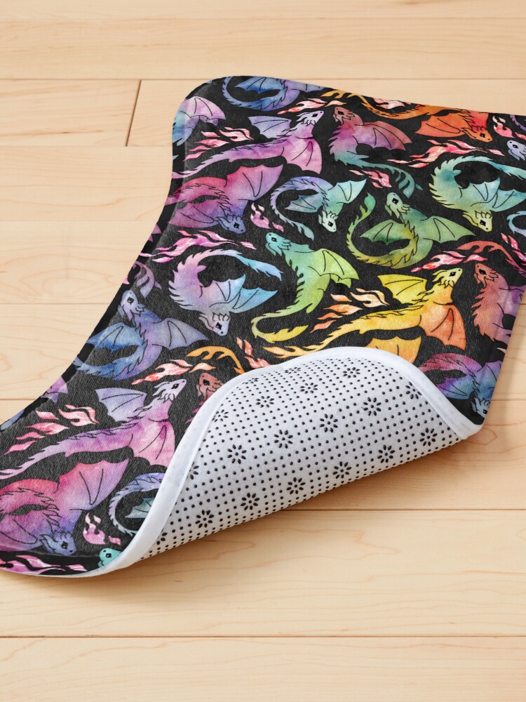 Thumbnail 4 of 5, Pet Mat, Dragon fire dark rainbow designed and sold by adenaJ.