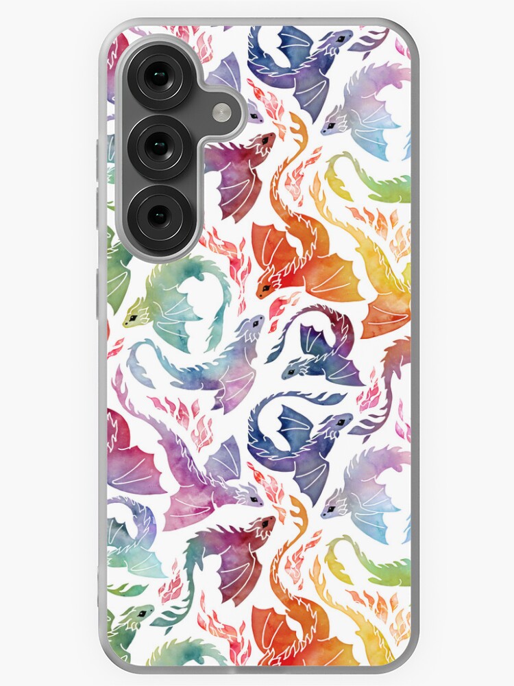 Thumbnail 1 of 4, Samsung Galaxy Phone Case, Dragon fire rainbow designed and sold by adenaJ.
