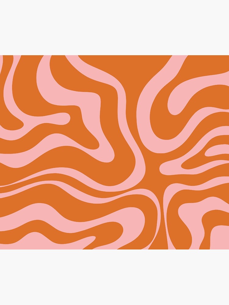 Liquid Swirl Retro Abstract Pattern in Orange and Pink by kierkegaard