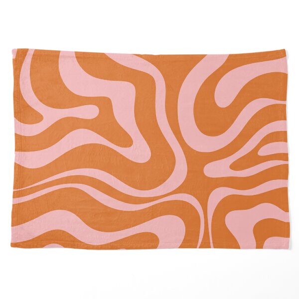 Liquid Swirl Retro Abstract Pattern in Orange and Pink Pet Blanket