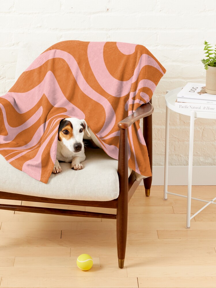Alternate view of Liquid Swirl Retro Abstract Pattern in Orange and Pink Pet Blanket