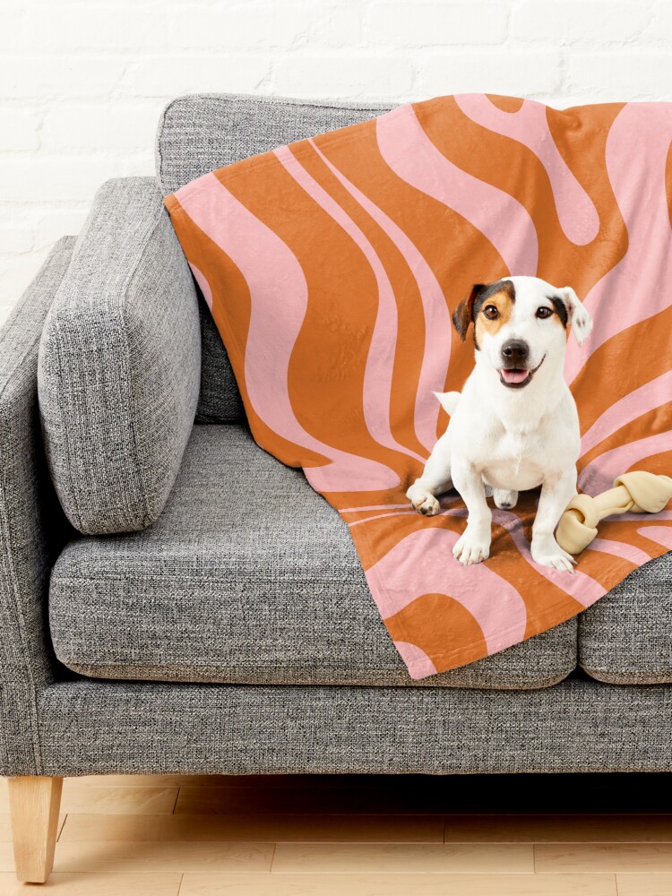 Alternate view of Liquid Swirl Retro Abstract Pattern in Orange and Pink Pet Blanket