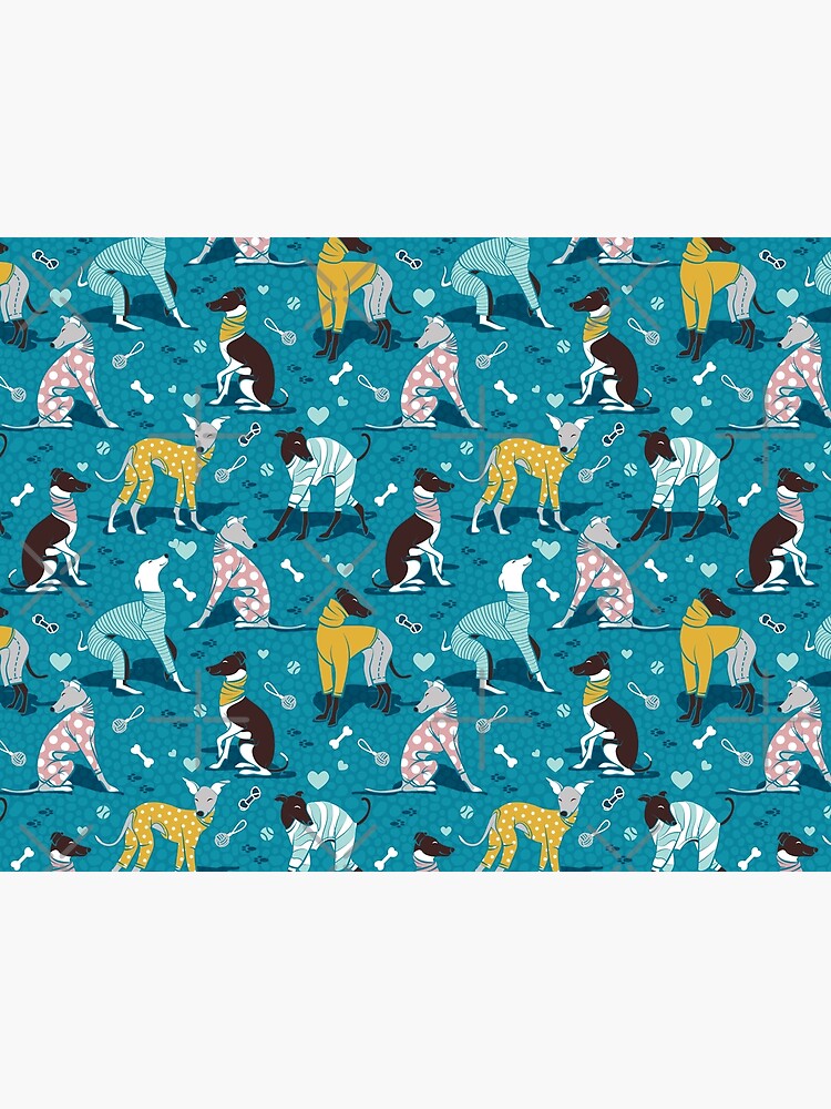 Greyhounds dogwalk // turquoise background by SelmaCardoso
