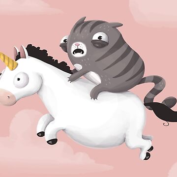 Artwork thumbnail, Cat and Unicorn by agrapedesign