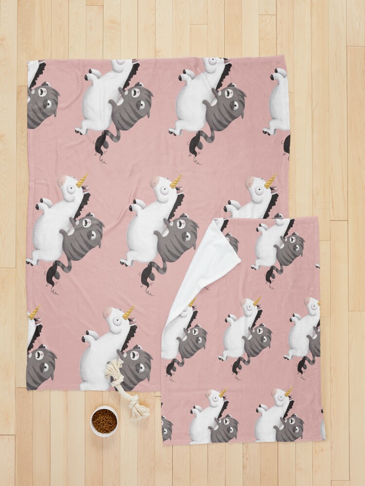 Alternate view of Cat and Unicorn Pet Blanket