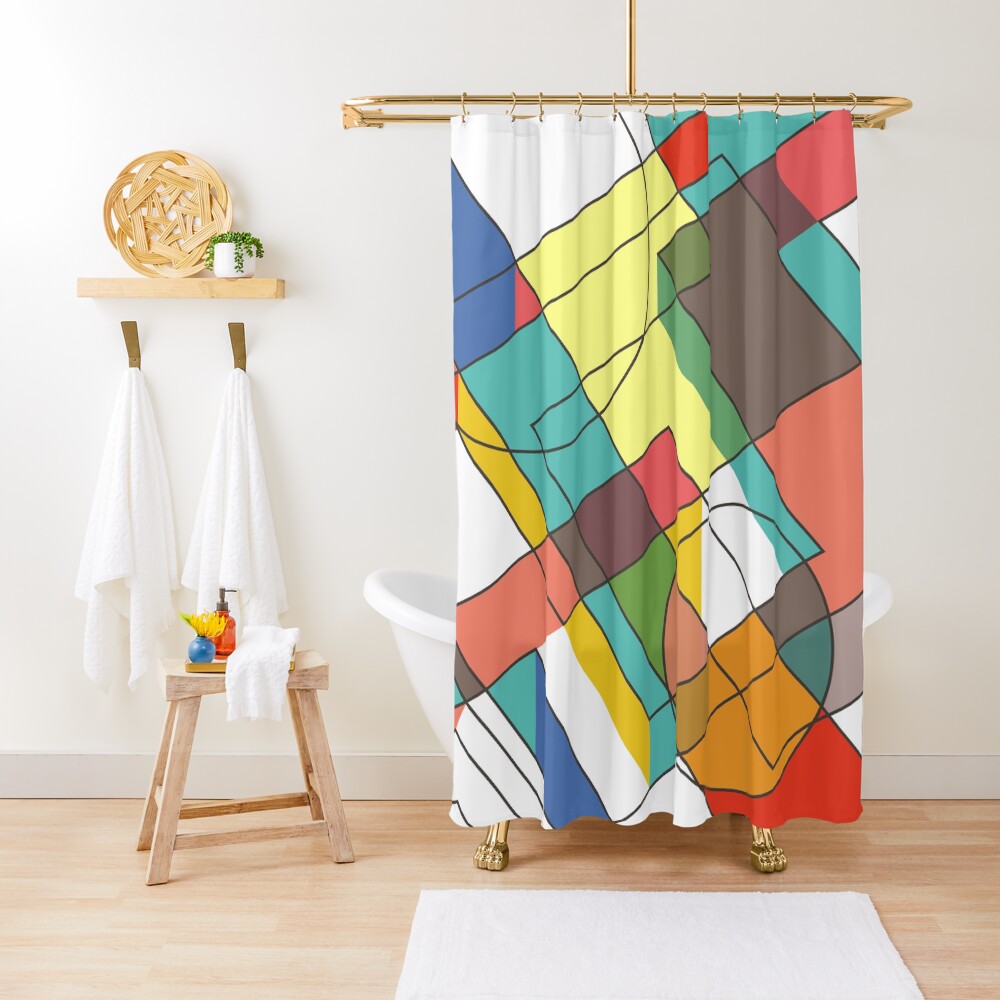 Mid Century Modern Abstraction Shower Curtain
