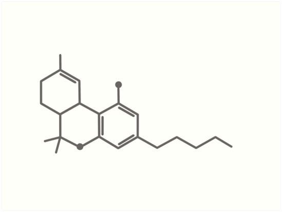 "THC Molecule " Art Print By Hannersgab | Redbubble