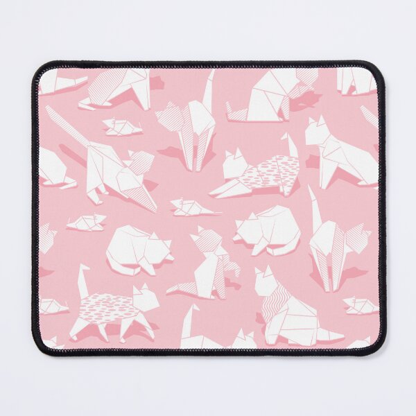 Item preview, Origami kitten friends // pastel pink background white paper cats designed and sold by SelmaCardoso.